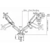 Equip 13 inch–27 inch interaktyvus dvigubas monitoriaus stalinis laikiklis