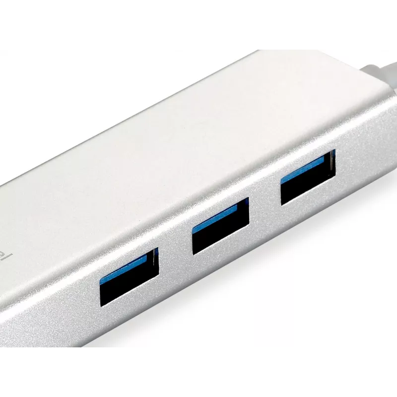 LevelOne Gigabit USB tinklo adapteris, USB Hub, Wired, USB, Ethernet, 1000 Mbit/s, Sidabrinė, White