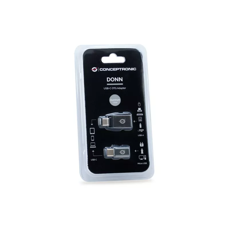Conceptronic DONN04G USB-C į USB A/MicroB OTG adapteris, 2 vnt. pakuotėje, 10 Gbps (C-A), 480 Mbps (C-MicroUSB)