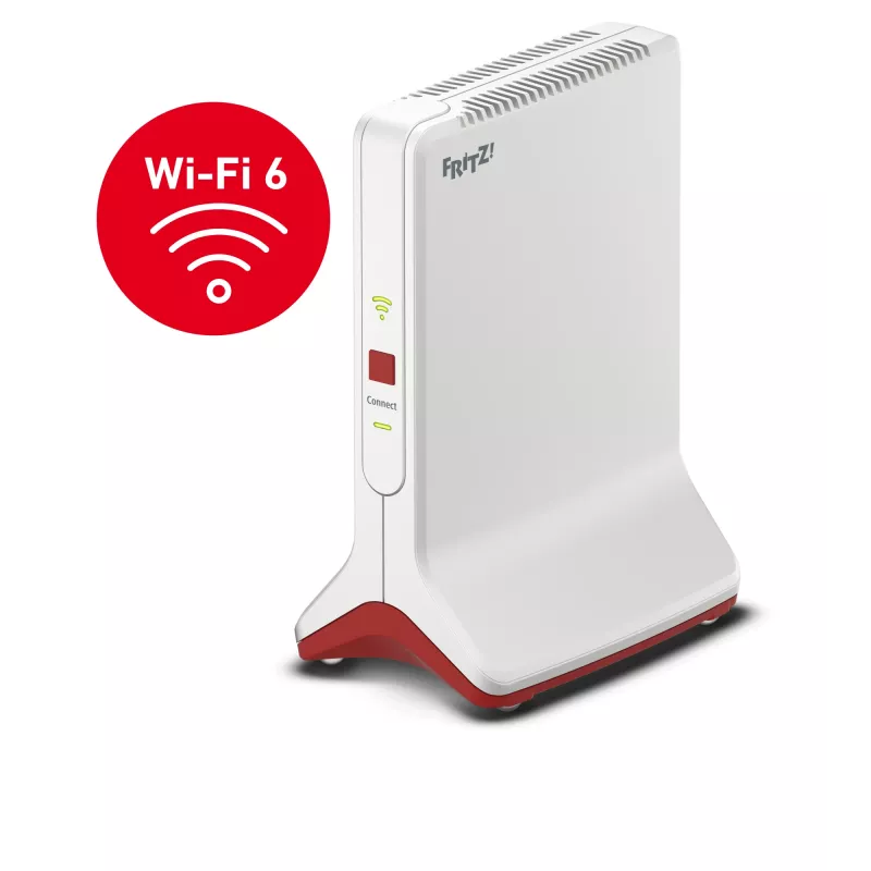 Belaidis diapazono plėtiklis AVM FRITZ!Repeater 6000 Edition International — trijų dažnių juostų 6000 Mbps, 2x LAN, balta