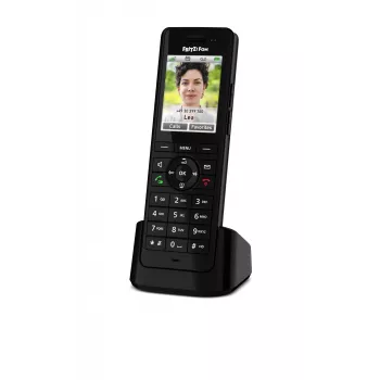 DECT belaidis ragelis AVM FRITZ! X6 juodas — garsiakalbis, atsakiklis, skambintojo ID, 100 įrašų telefonų knyga