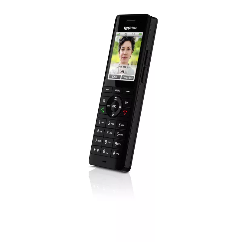 DECT belaidis ragelis AVM FRITZ! X6 juodas — garsiakalbis, atsakiklis, skambintojo ID, 100 įrašų telefonų knyga