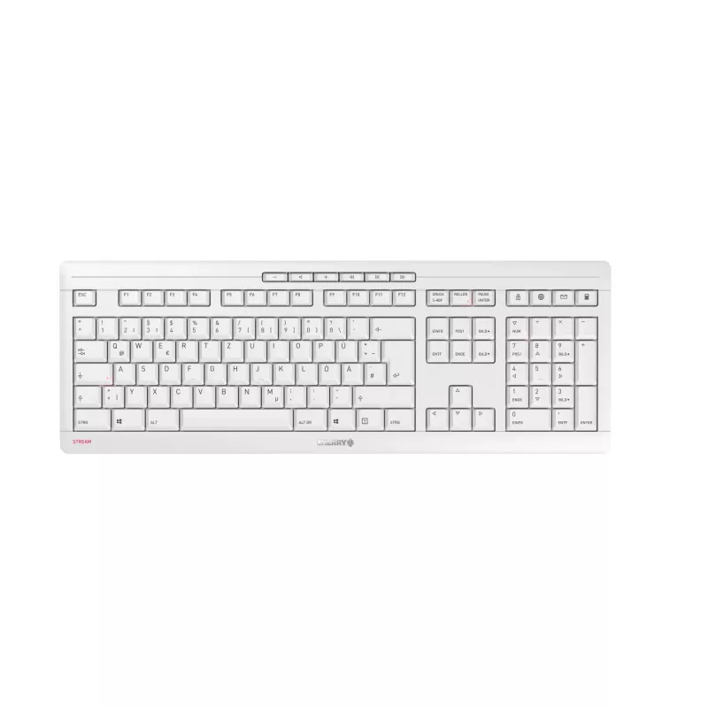 CHERRY Stream Desktop Recharge klaviatūra su pele Universal RF Wireless QWERTZ Swiss Pilka