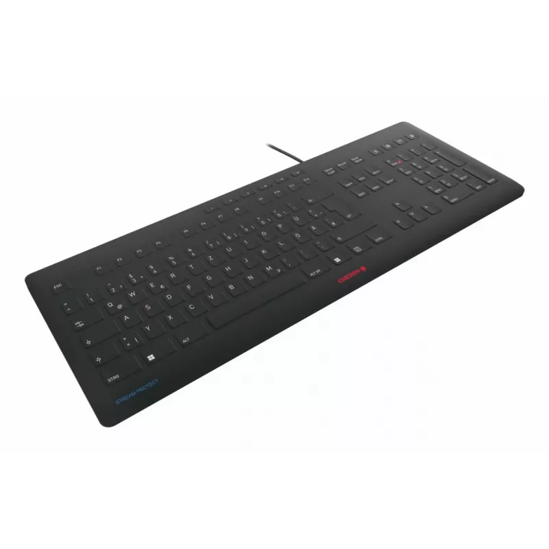 Contour Design STREAM PROTECT, pilno dydžio (100 %), laidinė, USB, žirkliniai klavišai, QWERTY, juoda