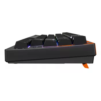 Mechaninė žaidimų klaviatūra Cherry K5 Pro TMR Compact — 65% išdėstymas, QWERTZ, RGB apšvietimas, USB laidinė, 2 m laidas, juoda/oranžinė