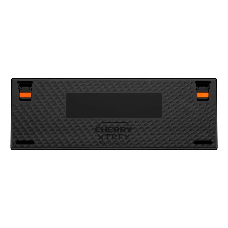 Mechaninė žaidimų klaviatūra Cherry K5 Pro TMR Compact — 65% išdėstymas, QWERTZ, RGB apšvietimas, USB laidinė, 2 m laidas, juoda/oranžinė