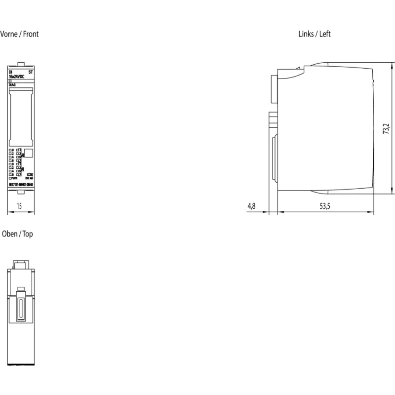 Siemens 6ES7131-6BH01-0BA0 maitinimo adapteris / keitiklis Vidinis Įvairiaspalvis