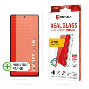 “Displex” ekrano apsauginė plėvelė + dėklas, skirtas “Google Pixel 8 Pro”, su ekologišku tvirtinimo rėmeliu, atsparus įbrėžimams