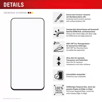 “Displex Premium” ekrano apsauga (visiška danga, 10H), skirta “Samsung Galaxy S24 FE”, ekologiškas montavimo rėmelis, visiška danga