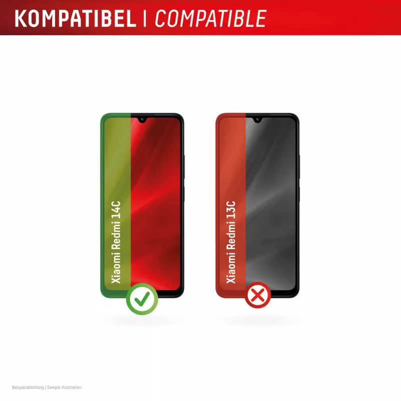 Displex Smart Glass (9H) apsauginis stiklas „Xiaomi Redmi 14C“, tvirtinimo lipdukas, nedūžtantis