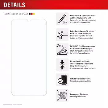 Displex ekrano apsauga (10H) Samsung Galaxy A16, EASY-ON® Eco tvirtinimo rėmelis, atspari įbrėžimams