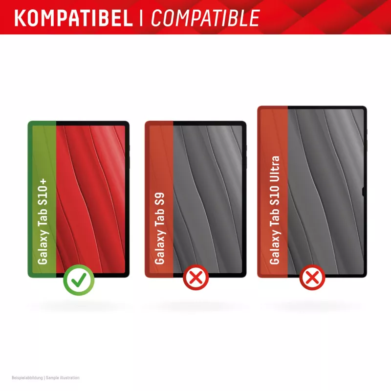 Displex plančetinis stiklas (9H) Samsung Galaxy Tab S10+, Eko montavimo rėmelis, nedūžtantis