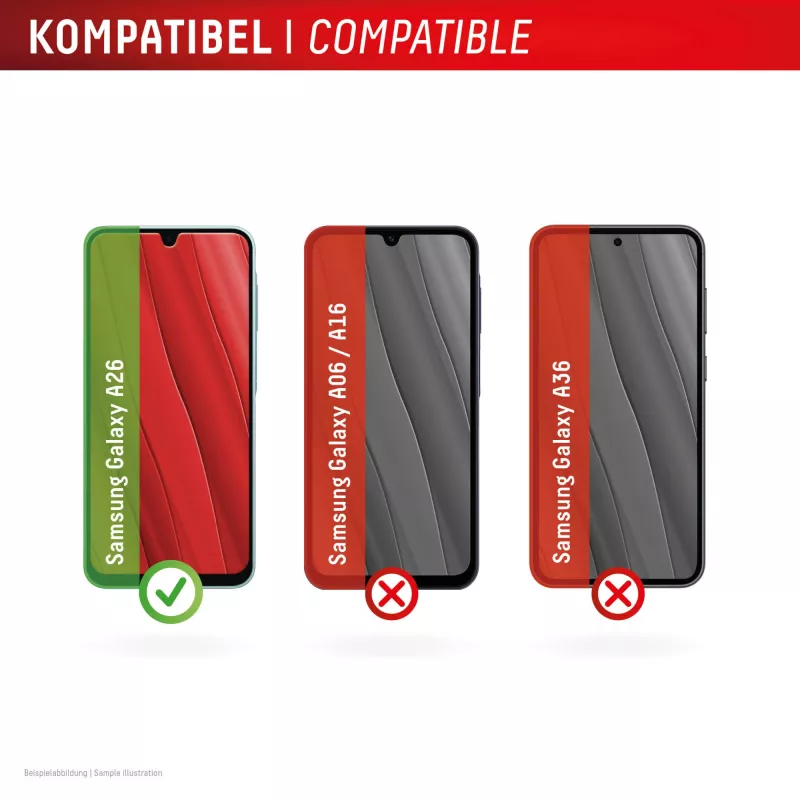 Displex ekrano apsauga (10H) Samsung Galaxy A26, EASY-ON® Eco tvirtinimo rėmelis, atspari įbrėžimams
