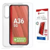 Grūdinto stiklo ekrano apsauga + dėklas Samsung Galaxy A36, e.v.i., Eko montavimo rėmelis, atspari įbrėžimams, skaidri