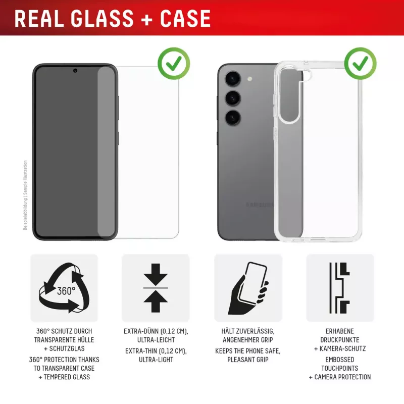Grūdinto stiklo ekrano apsauga + dėklas Samsung Galaxy A36, e.v.i., Eko montavimo rėmelis, atspari įbrėžimams, skaidri