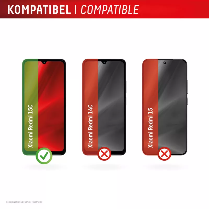 e.v.i. DISPLEX Smart Glass Xiaomi Redmi 15C — grūdintas ekrano apsauginis stiklas, modelis 02198