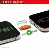 Displex Phone-to-Phone avarinis įkroviklis, USB-C į USB-C, mini kištukas + lankstus laidas, kompaktiškas 2 vnt. rinkinys