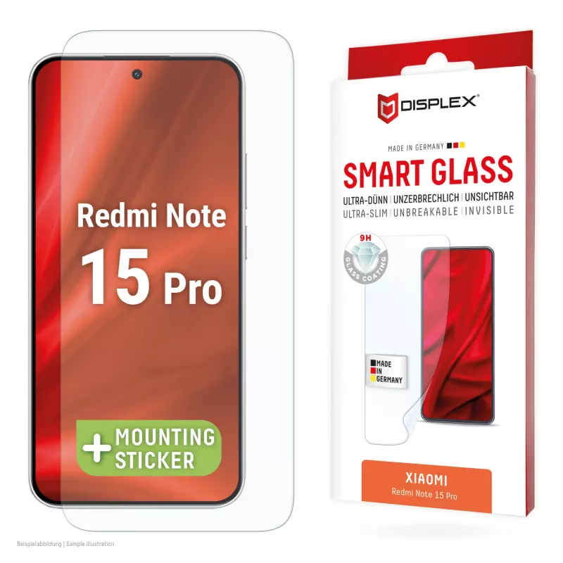 Grūdintas apsauginis stiklas Smart Glass e.v.i. skirtas Xiaomi Redmi Note 15 Pro (9H), tvirtinimo lipdukas, permatomas, 1 vnt.