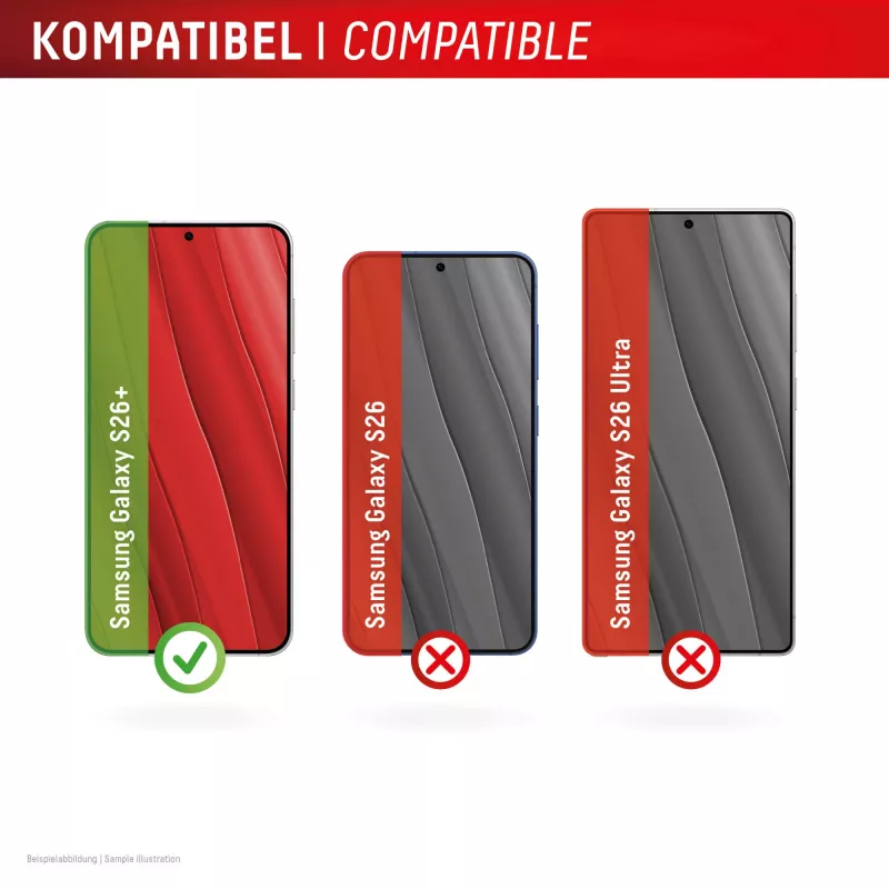 „Displex Premium“ ekrano apsauga (visiškai dengianti, 10H), skirta „Samsung S26+“, visiškai dengianti