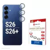 Camera Lens Glass Protector for Samsung Galaxy S26 / S26+ by e.v.i., tempered 10H, DLC, single ring, quick mount, transparent