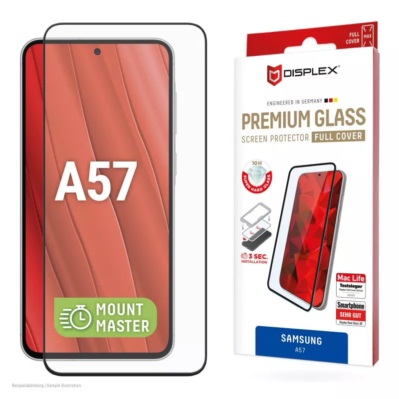 „Displex Premium“ ekrano apsauginė plėvelė (pilna danga, 10H), skirta „Samsung A57“, pilna danga