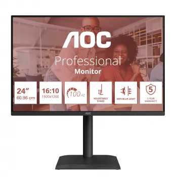 AOC E4 X24E4U kompiuterio monitorius 61 cm (24 col.) 1920 x 1200 pikselių Full HD LED juodas