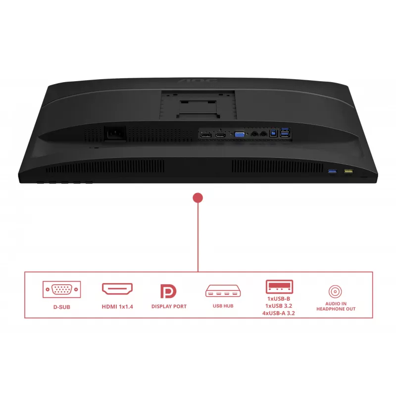 AOC E4 X24E4U kompiuterio monitorius 61 cm (24 col.) 1920 x 1200 pikselių Full HD LED juodas