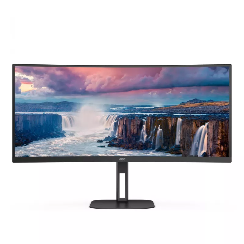 AOC V5 CU34V5C/BK/23 kompiuterio monitorius 86,4 cm (34 col.) 3440 x 1440 pikseliai Wide Quad HD LED juodas