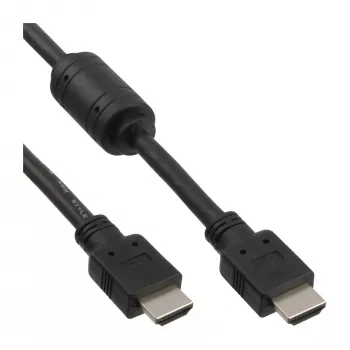 InLine HDMI kabelis High Speed kištukas + feritas juodas 1,8 m, 1,8 m, HDMI A tipo (standartinis), HDMI A tipo (standartinis), juodas