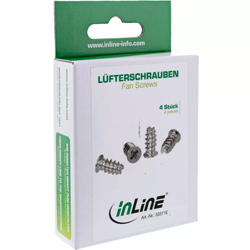 Sraigtas ventiliatoriui InLine 5,0×10,0 mm nikeliuotas, pakuotėje 4 vnt.