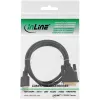 InLine HDMI į DVI laidas kištukas / 18+1 kištukas paauksuotas 15 m, 15 m, HDMI, DVI-D, auksas, 4,95 Gbit/s, juoda