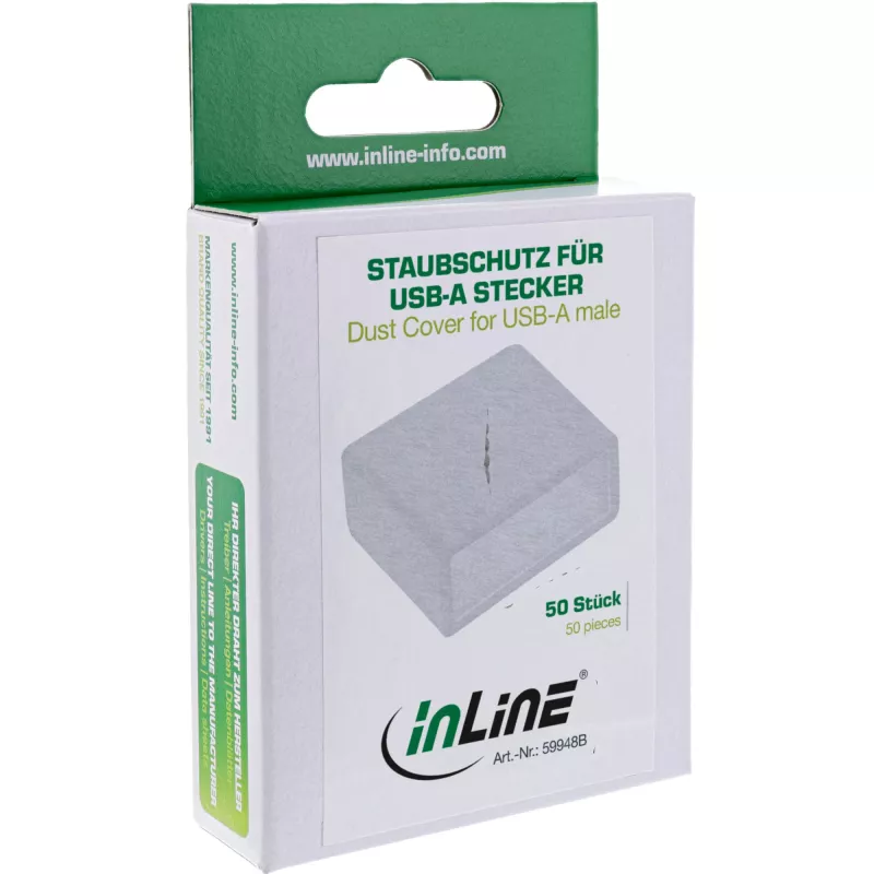 InLine apsauginis dangtelis USB-A kištukui, baltas, 50 vnt.