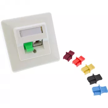 InLine dulkių gaubteliai RJ45 lizdams, geltoni, 10 vnt.