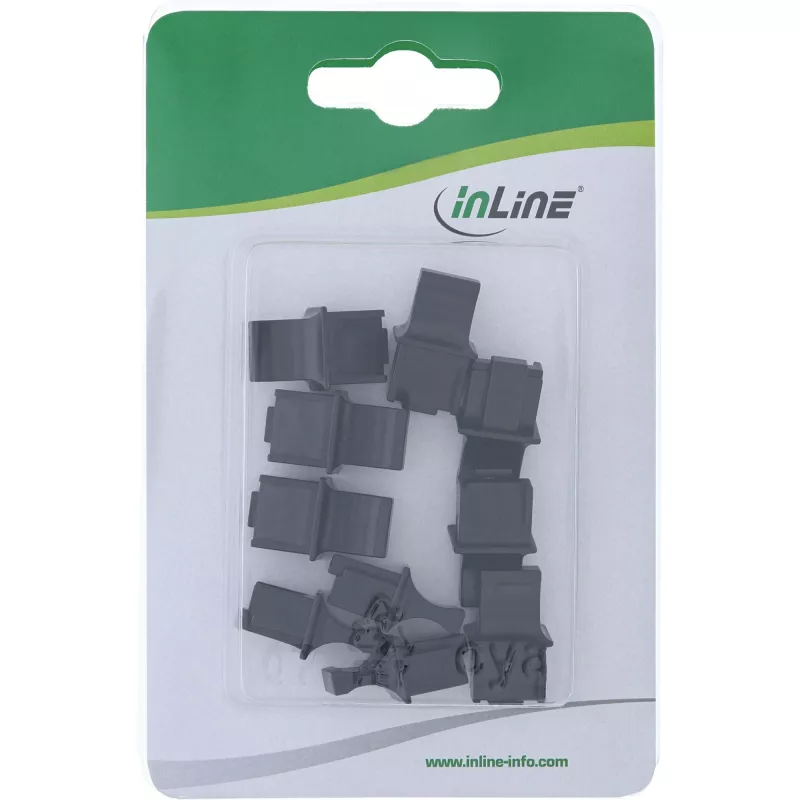 Dulkių dangtelis RJ45 lizdui InLine 59942C juodas 10 vnt.