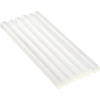 Klijų pagaliukų pakuotė 6 vnt., InLine 7,5 mm × 100 mm, balta, karšto klijų pistoleto