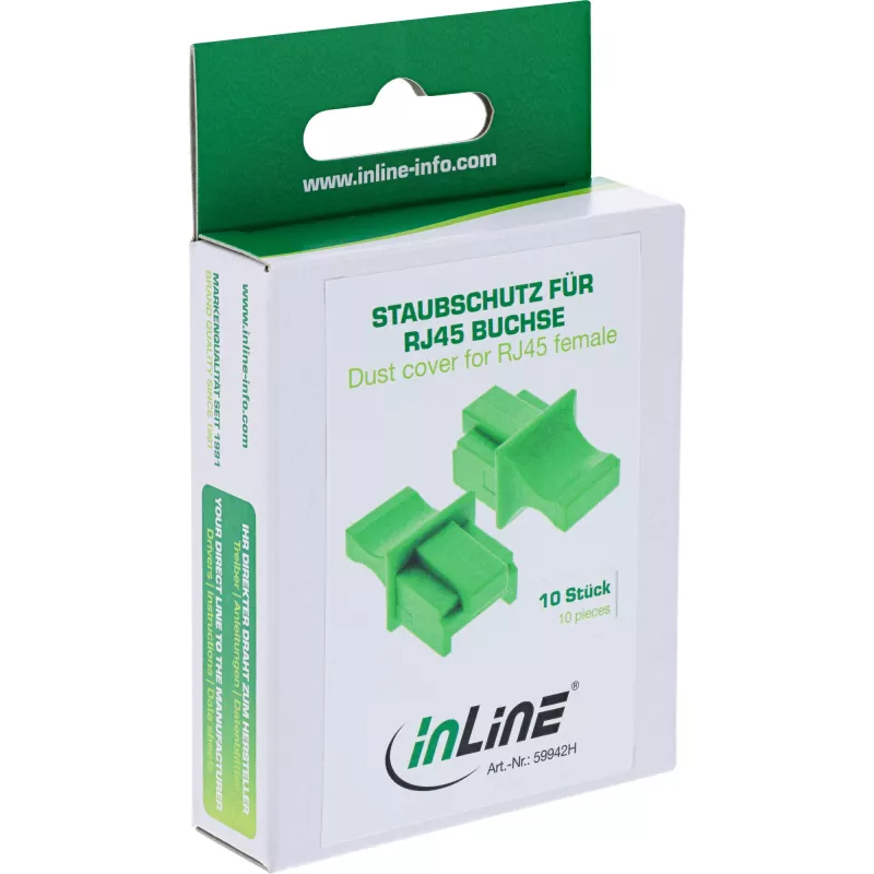 InLine RJ45 lizdo apsauginis dangtelis, žalias, 10 vnt.