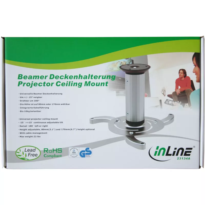 Projektoriaus laikiklis InLine 23134A aukštis 130/200mm maks. 10kg