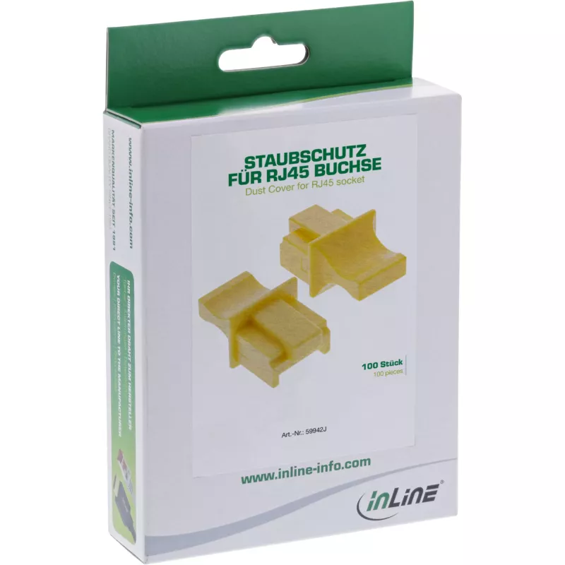 InLine apsauginis dangtelis RJ45 lizdui, geltonas, 100 vnt.