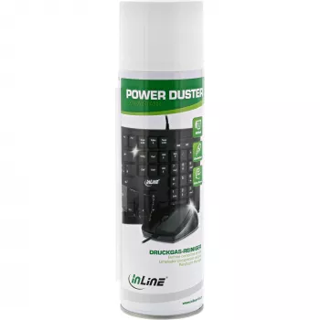 Valymo purškalas InLine Power De-Duster kompiuteriams/serveriams – aukšto slėgio 400 ml, skirtas ekranams ir plastikams