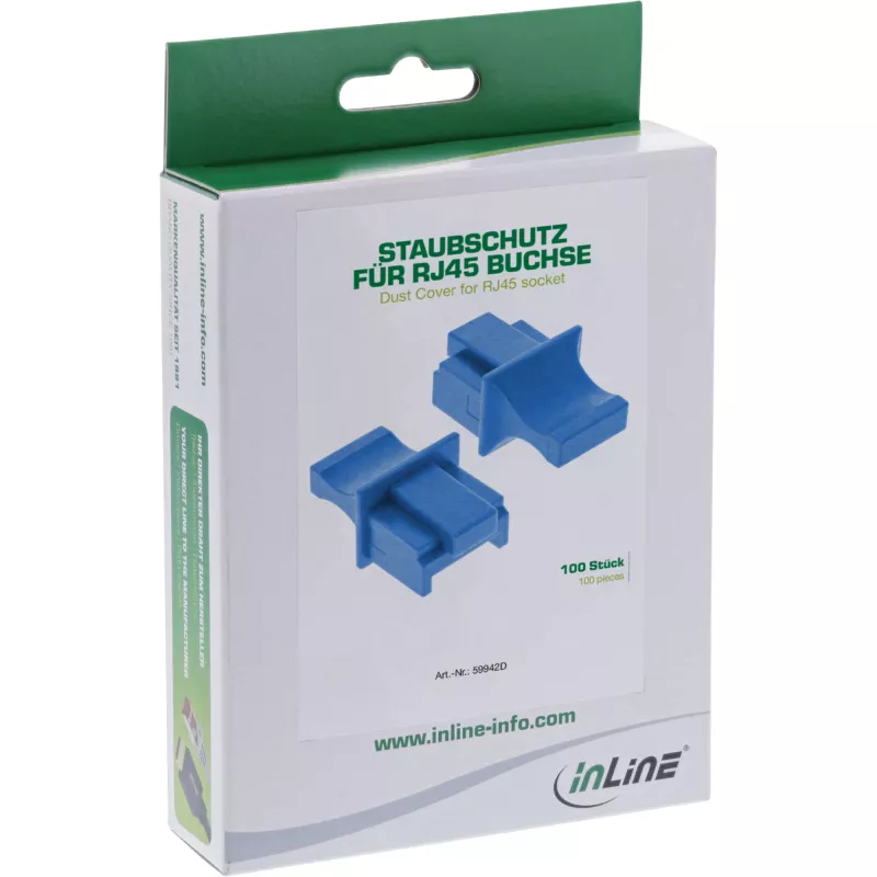 InLine RJ45 lizdo dulkių dangtelis (moteriškas), mėlynas, 100 vnt.