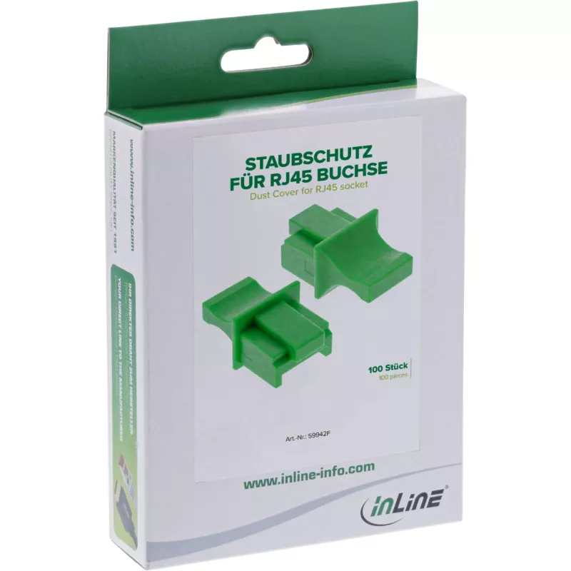 InLine dulkių dangtelis RJ45 lizdui, žalias, 100 vnt.