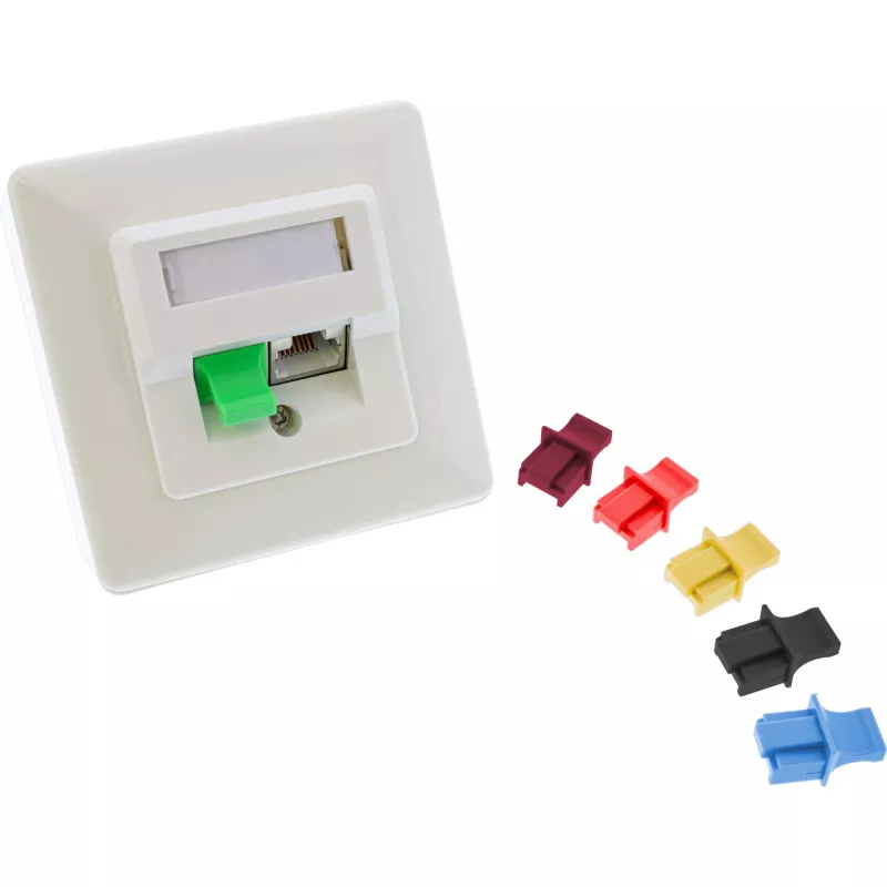 Dulkių gaubtelis RJ45 lizdui, raudonas, 100 vnt.