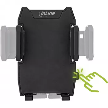 Automobilio telefono laikiklis InLine ONE CLICK EASY II — universalus pasyvus laikiklis, juodas