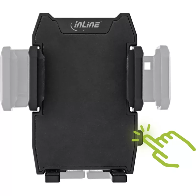 Automobilio telefono laikiklis InLine ONE CLICK EASY II — universalus pasyvus laikiklis, juodas