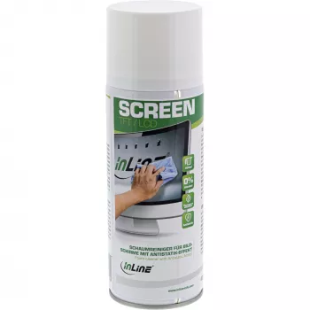 Valymo purškalas InLine Foam Cleaner ekranams su antistatiniu poveikiu, 400 ml — skirta LCD/TFT/Plazma