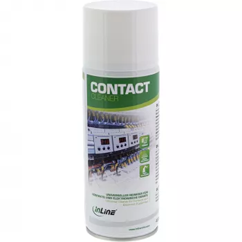 Valymo priemonė InLine Contact Cleaner 400 ml — universalus valiklis elektros kontaktams ir įrenginiams