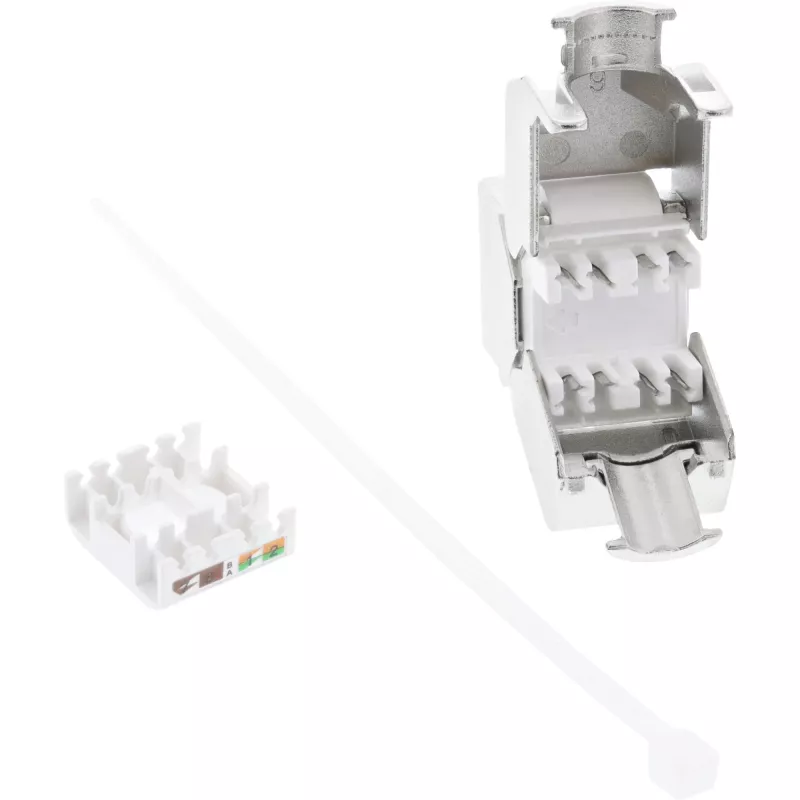 “InLine” RJ45 Keystone Jack įsmeigiamas modulis Cat.6a, su dulkių dangteliu, raudonas