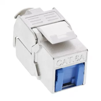 InLine RJ45 Keystone Jack Snap-In modulis Cat.6a, su dulkių dangteliu mėlynas