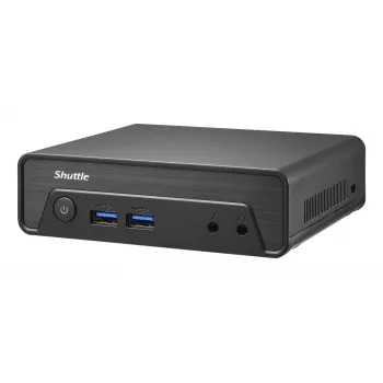 Shuttle Nano PC NE1010XA, Intel N 100, 8 GB DDR4, 250 GB M.2, 1x HDMI, 1x DP, 6x USB, 1x LAN, be ventiliatoriaus, 24/7 nepertraukiamas veikimas, komplekte VESA