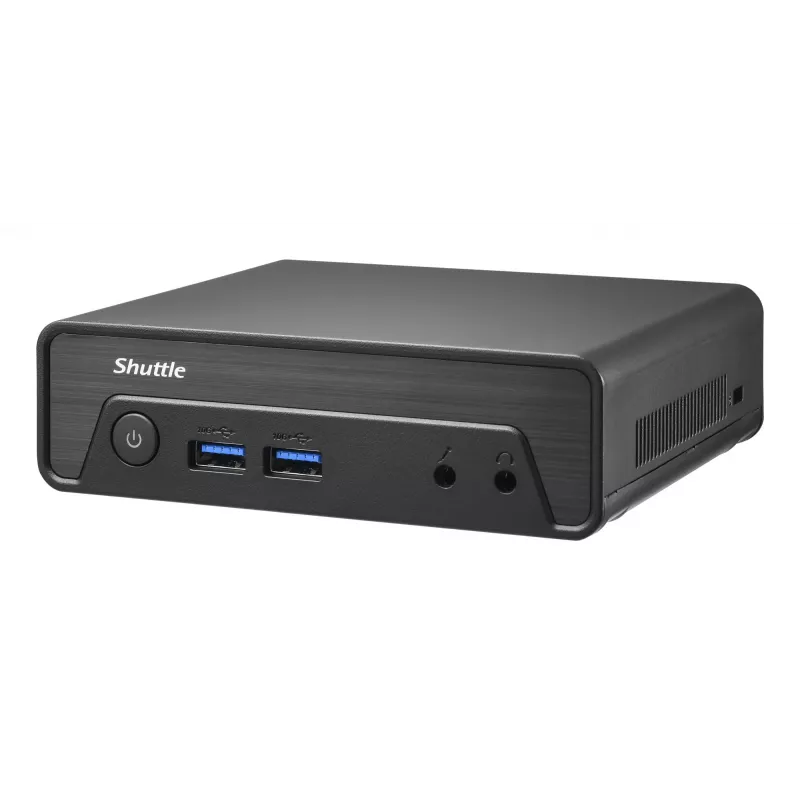 Shuttle Nano PC NE1010XA, Intel N 100, 8 GB DDR4, 250 GB M.2, 1x HDMI, 1x DP, 6x USB, 1x LAN, be ventiliatoriaus, 24/7 nepertraukiamas veikimas, komplekte VESA